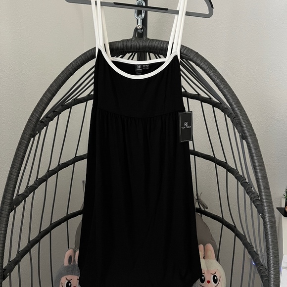 VOLCOM Oceanica Fit & Flare Black Dress NWT - Picture 3 of 10